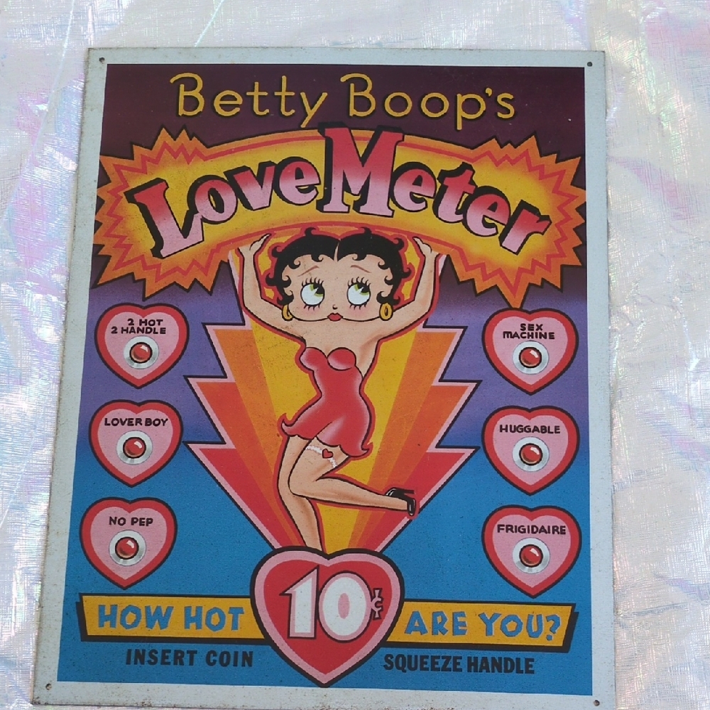 Betty Boop Love Meter Sign Tin